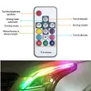 Upgrade New 2pcs Universal Flexible Flowing RGB Daytime Running Light DRL Multi Color LED Strip Turn Signal Lights for Headlight