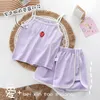 Kleidung Sets Boutique Kinder Sommer Neckholder Weste Set Mädchen Kleidung Drucken Erdbeere Baby Mädchen Kostüm Outfit