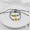 Charm Armbänder 2 Teile / satz Frauen Mode Legierung Sonnenblume Wachs Linie Stricken Freundschaftsarmband Männer Geschenk