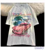 Kobiety Tshirt American High Street Sweet Pink Car Print Thirt Girls Kawaii Ubrania Ogółem Tshirt Summer Cotton Y2K TOP HARAJUKU 230510