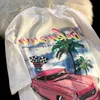 Женская футболка американская главная улица сладкая розовая футболка для печати автомобиля Девочки Каваи.