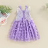 Girl Dresses Butterfly Wings Princess Dress For Kids Baby Summer Sleeveless Suspender Tulle Tutu Birthday Party Beach A-Line