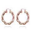 Hoop Huggie Factory Wholesale 18K Gold Plated Rose Woman Earrings Fashion Party Jewelry Birthday Gifts Top Quality Drop Delivery Dh12Q