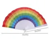 Rainbow Party gynnar fan Gay Pride Plastic Bone Rainbows Handfans hbt-evenemang Rainbows-tema Partier gåvor 23 cm 0510 S S S-tema