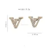 Fashion V Letter Studs Brincos de grife clássico de mulheres de estilo multi-estilo Womens Brincos pendentes de jóias de jóias de cristal acessórios