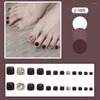 Uñas postizas, 24 Uds., uñas de los pies brillantes, diamante brillante, usable, falso para mujeres y niñas, fácil de rasgar, no caer, Artificial TUE88