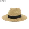 Breda breim hattar hink stor storlek 60 cm sommar Panama för kvinnor män strandjazz kylande damer solstrån 230509
