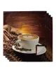 Table Napkin 4pcs Coffee Beans Close-Up Square Napkins 50cm Party Wedding Decoration Cloth Kitchen Dinner Serving