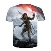 Men's T Shirts 2023 Classic Game Tomb Raider 3D T-shirt Cosplay Lara Croft Print Summer Fashion Street Style Casual Loose Top