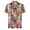 Polos pour hommes Oiseaux tropicaux Polos Hommes Perroquets Feuilles de palmier Chemise décontractée Plage Col Y2K T-shirts Manches courtes Conception Tops surdimensionnés 230510