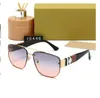 Modemärke designer solglasögon för kvinnor män designer solglasögon god kvalitet mode metall överdimensionerade solglasögon vintage kvinnlig man UV400 med låda
