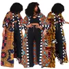 Etniska kläder Afrikansk vintage Floral Print Dashiki Cardigan Women Autumn Outwear Red Plus Size Clothing Posa Up Boho Streetwear Trench 230510