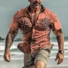 Erkekler Sıradan Gömlekler 2023 Hawaiian Tropikal Erkekler 3d Plaj Tatil Kısa Kollu Yaz Büyük boy üstleri Tee Man Vintage Bluz 5xl Camisa Y23