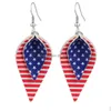 Charm Pattern Leaf Drop Leather Earrings For Women American Flag Fivepointed Star Waterdrop Dangle Earring Independence Day D Dhgarden Dhesu