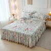 Bed Skirt Cotton Printing Warm Quilted Bedding Bed Skirts Pillowcase Home Textile Princess Thick Bedspread Lace Bedsheet Mattress Cover#/L 230510