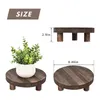 Jewelry Pouches 2Pcs Wooden Stool Display Stand 8IN Round Plant Wood-Flower Pot Supports For Indoor Outdoor Home