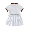 Summer Kids Girl Dress Turn-Down Collar Short Short Short A-Line Dresses Princess Dresses Cotton Cashdrens Designers Designer Abiti 1-6T