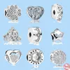 925 sterling silver charms for pandora jewelry beads Dangle New white love is forever clover family tree diy