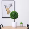 Dekorativa blommor 2 datorer Desktop Decor Desk Ball Topiary Balls Planters Fake Bonsai Realistic Succulents Office