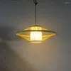 Hängslampor konst handvävd bambu tak ljuskrona hem trädgård restaurang studie sovrum lampdekoration