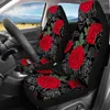 Car Seat Covers INSTANTARTS Rose Flower Printed Heavy-Duty Set Of 2 Automobile Seats Protector Comfortable Universal Front Lady