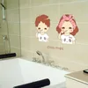 Pegatinas de pared 2023 Un par de encantadores azulejos de baño de vidrio impermeables y cálidos Decoración para el hogar para sala de estar Amor Corazón Estrellas Etiqueta Arte