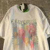 T-shirt pour femme American Niche High Street Vintage T-shirt à manches courtes à fleurs pour hommes et femmes Summer Ins Loose Casual Couple Top Y2k Vêtements P230510