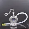 Rundform Glasolja Burner Bong Hookah Handrökning Vattenrör Inline Matrix Ash Catcher Bong med 10 mm manlig glasoljebrännare rör och silikonslang