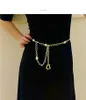 Luxo Corrente de cintura de bronze longa Corrente de barriga mulher Declaração vintage Liga metal cintura cinto de alta qualidade feminino pérola cinture