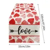 Table Cloth Valentine's Day Runner Red Vintage Scarf Home Kitchen Tabletop Decor Farmhouse Indoor Outdoor Love Holiday Theme