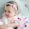 Hårtillbehör 3st/Set Born Girls Pink Flower pannband Silverstjärna Guld Bow Stretch Elastic Hairbands Purple Floral Birthday Head Band