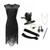 Casual Dresses Kostum Halloween 1920S Gaun Flapper Besar Gatsby Pesta Malam Payet Berumbai Aksesori S 3XL 230510