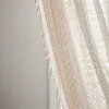 Cortina estilo americano ganchillo borla hueca apagón dormitorio cocina sala de estar ventana s para decoración del hogar 230510
