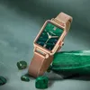 Zegarek 2023 Rose Gold Green Watches Sukienka Bransoletka Panie Watch kwarcowy zegar Waterproof Waterproof Relogio feminino