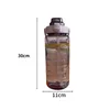 Bouteilles d'eau Bouteille de 2 litres avec paille Femme Jug Filles Bouteilles de voyage portables Fitness Bike Cup Summer Cold Time Marker 230510