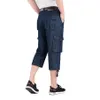 Männer Shorts Jeans Sommer Reithose Multi Seitentasche Casual Bermuda Männlich Gerade Lange Blaue Denim Lose Cargo Männer 230510