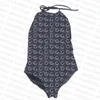 Costume da bagno intero alla moda per donna Costume da bagno intero con lettere stampate Costume da bagno da spiaggia per vacanze al mare