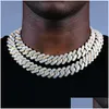 Chains High Quality Iced Out Men Jewelry 5A Cz Hip Hop Micro Pave 19Mm Cuban Link Chain Big Heavy Y Necklace For Boy 220212 Drop Del Dhhfa