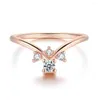 Ringos de cluster Trendy v Midi em forma de mulher para mulheres cristalinas de zircão cúbico cor de ouro rosa anel de dedo jóias de moda r913