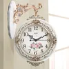 Relojes de Pared, reloj de doble cara, moda creativa, reloj Retro de estilo europeo, arte de sala de estar, Relojes grandes, decoración del hogar EB50WC