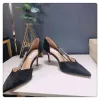 2023 Sandals Summer Classic High Heel Sandals Party Fashion Leather Women's Dance Shoes Designer Sexy High Heel Shoes Metal Belt Buckle