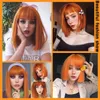 Hair Wigs Orange Ginger Human for Women Short Straight Bob with Bangs Full Machine Made Remy 230510