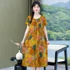 Vestidos casuais de verão em estilo coreano 2023 elegante vestido floral longo para mulheres roupas vintage soltas