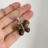 Pendentif Colliers Tiger Eye Stone Butterfly-Pendentif Collier Hip Hop Choker Butterfly-Clavicle Jewellerry Gift Women Butterfly-Necklace