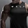 Camisetas sin mangas para hombre Fitness europeo y americano sin mangas correr deportes GYM costura chaleco WOLF chaleco en verano 230509