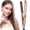 Curling Irons Pelurus Rambut 2 w 1 Dan Pengeriting Keramik Datar Besi Crimper Lcd Meluruskan Kerut 230510