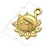 Charms BK 500pcs Alloy Sun Face Feito com um sorriso 15x12mm para achados de jóias de colar ACLONTES DE DROP DROP DRIPA DO DHUDA