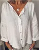 Kvinnors blusar skjortor Summer Linen Woman Långärmad kvinnlig topp tee casual t Women 230510