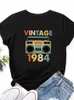 Women's T-Shirt Vintage 1984 Recorder Print Women T Shirt Short Sleeve O Neck Loose Women Tshirt Ladies Tee Shirt Tops Clothes Camisetas Mujer P230510