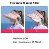 Wide Brim Hats Bucket Retractable Visor Face Neck Protection Sun Hat Summer Women Sunscreen Beach Cap Outdoor Quickdry Golf 230509